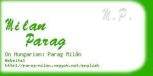 milan parag business card